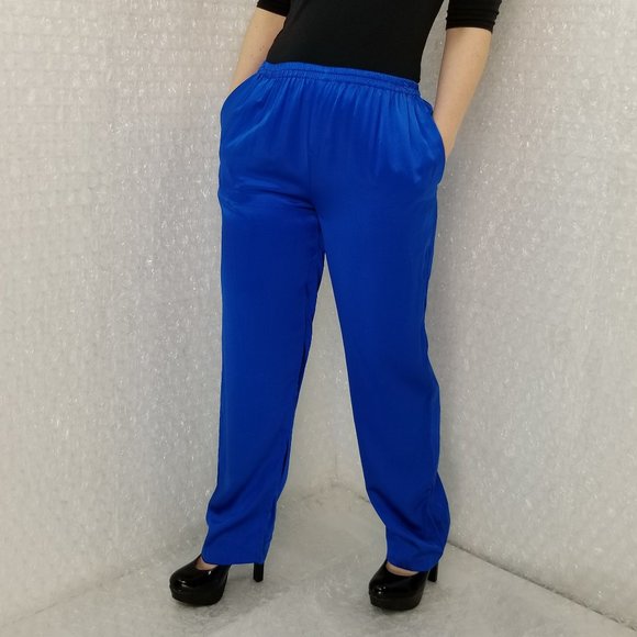 Vintage 1990s blue silk lounge pants